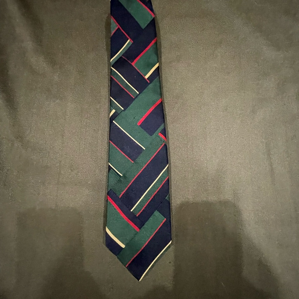 Nordstrom Roger Talbot Plaid Tie in Navy and Red